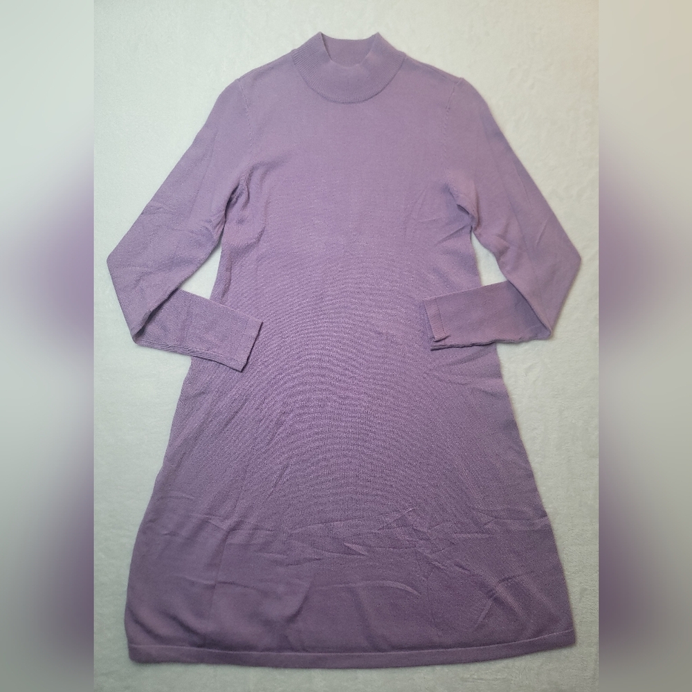Vera Moda Happiness Long Sleeve Fit & Flare Sweater Dress In Lavendula Sz Small?